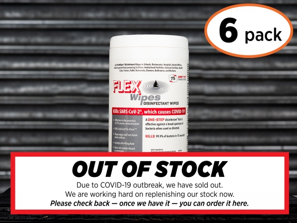 FLEX WIPES 75 Count Canister - 6 pack